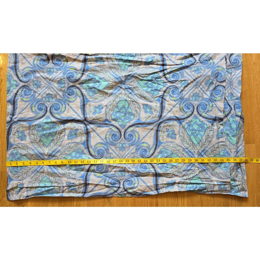 Pottery Barn Alina Moroccan Tile King Shams 2 Aqua Blue Organic Cotton Medallion